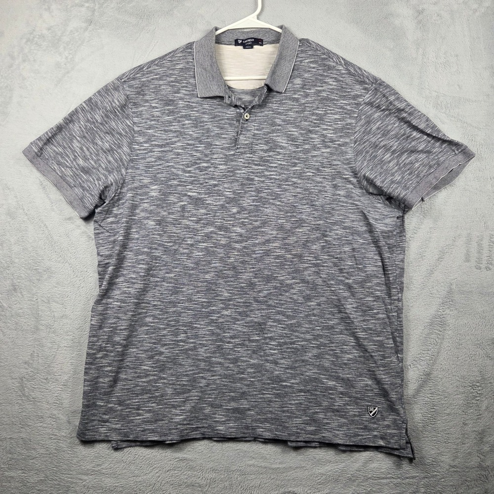 Cremieux Polo Shirt Mens XXL Navy Space Dye Excellent Short Sleeve Cotton